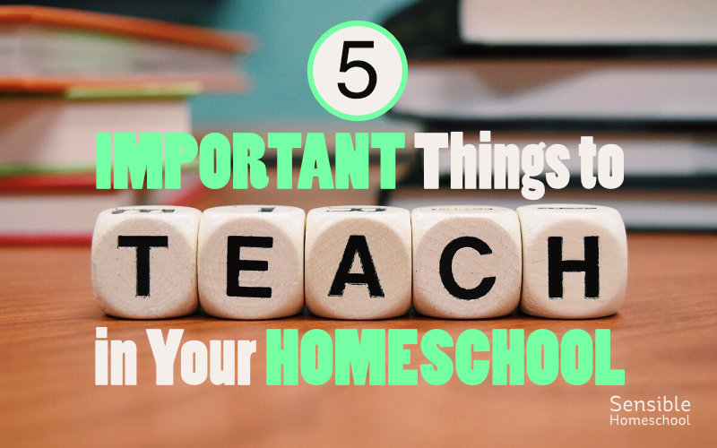 The Sensible Homeschool - 5 Important Things To Teach In Your Homeschool